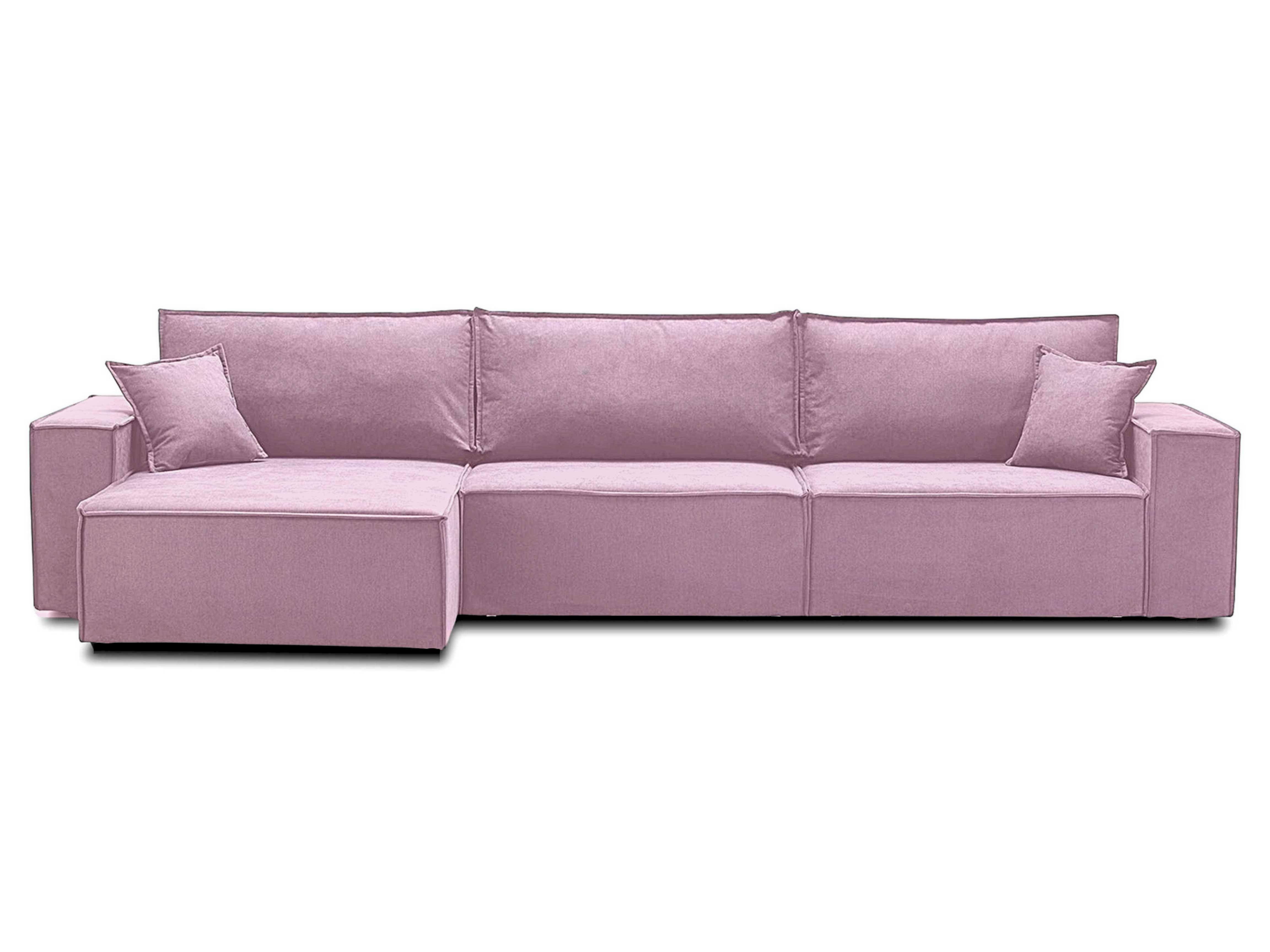 Duży narożnik w stylu loft różowy